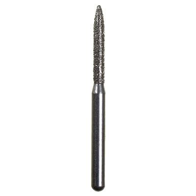 Spring Disposable Diamond Bur, Regular FG, Fine Grit, Red Ring, Flame Shape, #862, 1.2 mm Diameter, 8 mm Length, 10/Pkg - Spring Disposable Diamonds – Regular FG, Fine, Red, Flame - # 862, 1.2 mm Diameter, 8 mm Length, 10/Pkg - Image 1