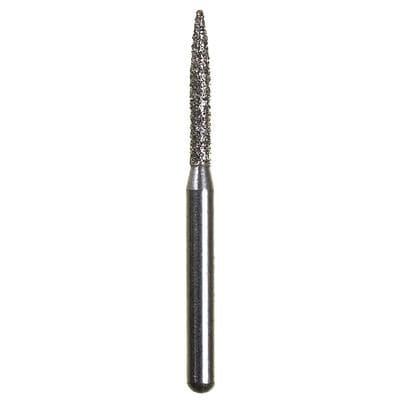 Spring Disposable Diamond Bur, Flame Shape, Medium Grit, Friction Grip, #862, 1.2 mm Diameter, 8 mm Length, Gray Ring, 10/Pkg - Spring Disposable Diamonds – Regular FG, Medium, Gray, Flame - # 862, 1.2 mm Diameter, 8 mm Length, 10/Pkg - Image 1