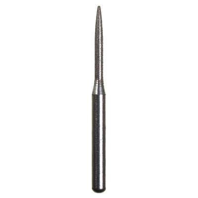 Spring Disposable Diamond Bur, Extra Fine Grit, Flame Shape, #862, 1.2 mm Diameter, 8 mm Length, Friction Grip, Yellow Ring, 10/Pkg - Spring Disposable Diamonds – Regular FG, Extra Fine, Yellow, Flame - # 862, 1.2 mm Diameter, 8 mm Length, 10/Pkg - Image 1