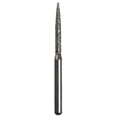 Spring Disposable Diamond Bur, Regular FG, Medium Grit, Flame Shape, Gray Ring, #863, 1.2 mm Diameter, 10 mm Length, 10/Pkg - Spring Disposable Diamonds – Regular FG, Medium, Gray, Flame - # 863, 1.2 mm Diameter, 10 mm Length, 10/Pkg - Image 1