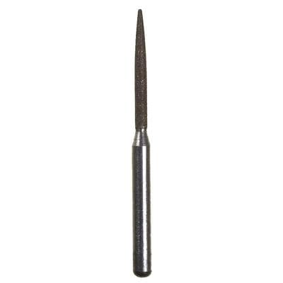 Spring Disposable Diamond Bur, Extra Fine Grit, Flame Shape, Friction Grip, Yellow Ring, #863, 1.2 mm Diameter, 10 mm Length, 10/Pkg - Spring Disposable Diamonds – Regular FG, Extra Fine, Yellow, Flame - # 863, 1.2 mm Diameter, 10 mm Length, 10/Pkg - Image 1
