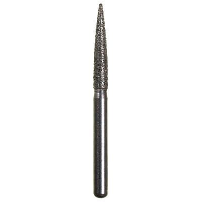 Spring Disposable Diamond Bur, Regular FG, Fine Grit, Red Ring, Flame Shape, #863, 1.8 mm Diameter, 9 mm Length, 10/Pkg - Spring Disposable Diamonds – Regular FG, Fine, Red, Flame - # 863, 1.8 mm Diameter, 9 mm Length, 10/Pkg - Image 1