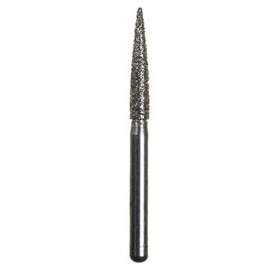 Spring Disposable Diamond Bur, Regular FG, Coarse, Green Ring, Flame Shape, #863, 1.8 mm Diameter, 9 mm Length, 10/Pkg - Spring Disposable Diamonds – Regular FG, Coarse, Green, Flame - # 863, 1.8 mm Diameter, 9 mm Length, 10/Pkg - Image 1
