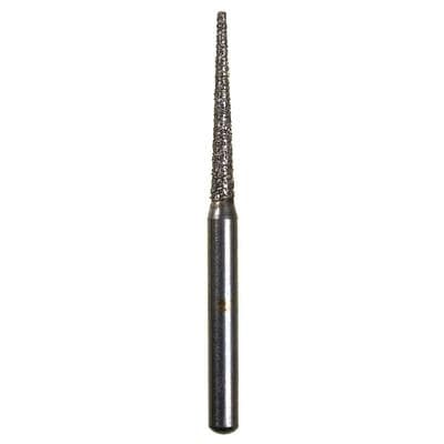 Spring Disposable Diamond Bur, Fine Grit, Cone Flat End, #847, 1.2 mm Diameter, 9 mm Length, Friction Grip, Red Ring, 10/Pkg - Spring Disposable Diamonds – Regular FG, Fine, Red, Cone Flat End, # 847, 1.2 mm Diameter, 9 mm Length - 10/Pkg - Image 1