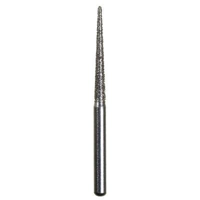 Spring Disposable Diamond Bur, Fine Grit, Cone Round End, #850, 1.2 mm Diameter, 11 mm Length, Friction Grip, Red Ring, 10/Pkg - Spring Disposable Diamonds – Regular FG, Fine, Red, Cone Round End - # 850, 1.2 mm Diameter, 11 mm Length, 10/Pkg - Image 1