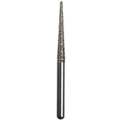 Spring Disposable Diamond Bur, Regular FG, Medium Grit, Cone Round End, #850, 1.2 mm Diameter, 11 mm Length, Gray Ring, 10/Pkg - Spring Disposable Diamonds – Regular FG, Medium, Gray, Cone Round End - # 850, 1.2 mm Diameter, 11 mm Length, 10/Pkg - Image 1