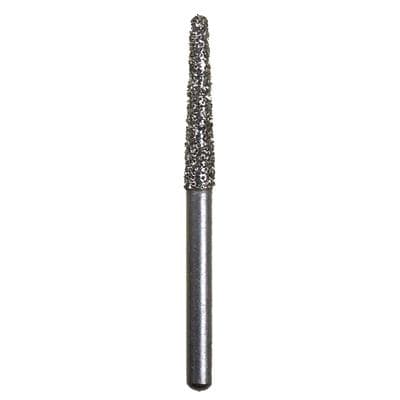 Spring Disposable Diamond Bur, Super Coarse, Black Ring, Cone Round End, #850, 1.8 mm Diameter, 10 mm Length, Friction Grip, 10/Pkg - Spring Disposable Diamonds – Regular FG, Super Coarse, Black, Cone Round End - # 850, 1.8 mm Diameter, 10 mm Length, 10/Pkg - Image 1