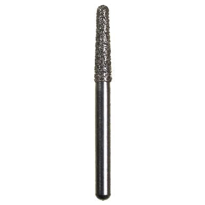 Spring Disposable Diamond Bur, Cone Round End, Medium Grit, Friction Grip, #855, 1.8 mm Diameter, 7 mm Length, Gray Ring, 10/Pkg - Spring Disposable Diamonds – Regular FG, Medium, Gray, Cone Round End - # 855, 1.8 mm Diameter, 7 mm Length, 10/Pkg - Image 1