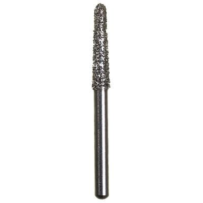 Spring Disposable Diamond Bur, Super Coarse, Black Ring, Cone Round End, #856, 1.8 mm Diameter, 9 mm Length, Friction Grip, 10/Pkg - Spring Disposable Diamonds – Regular FG, Super Coarse, Black, Cone Round End - # 856, 1.8 mm Diameter, 9 mm Length, 10/Pkg - Image 1