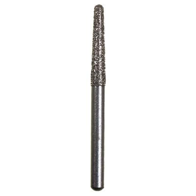 Spring Disposable Diamond Bur, Cone Round End, Medium Grit, Friction Grip, #856, 1.8 mm Diameter, 9 mm Length, Gray Ring, 10/Pkg - Spring Disposable Diamonds – Regular FG, Medium, Gray, Cone Round End - # 856, 1.8 mm Diameter, 9 mm Length, 10/Pkg - Image 1