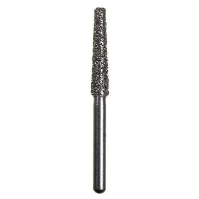 Spring FG #703.10 Flat End Taper Super Coarse Single-Use Diamond Bur, Friction Grip, 2.3 mm Diameter, 10 mm Length, Black Ring, 25/Pkg (848-018) thumbnail 3