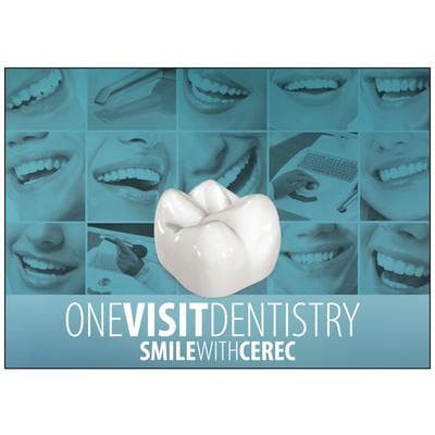 CEREC Blue One Visit Personalized Postcard, 6" W x 4-1/4" H, 100/Pkg - Laser - CEREC Blue One Visit Personalized Postcard, 6" W x 4-1/4" H, 100/Pkg - Laser - Image 1