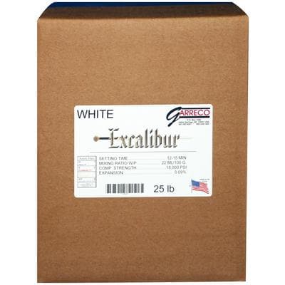 Garreco Excalibur Die Stone, White, 25 lb - Excalibur Die Stone - White, 25 lb - Image 1