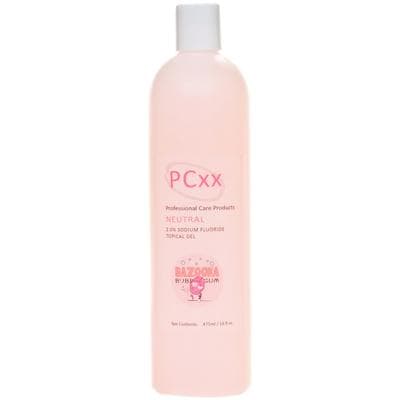 PCxx Neutral Topical Fluoride Gel, 2.0% NaF, Bazooka Bubble Gum, 16 oz Bottle, FL-500-N-BG - PCxx, Neutral Topical Fluoride Gel, 16oz 2.0% NaF, Bazooka Bubble Gum, FL-500-N-BG - Image 1