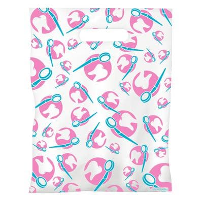 Dental Scatter Bags, Teeth & Mirror Design, 7-1/2" W x 10" H, White, 100/Pkg - Dental Scatter Bags – 100/Pkg - Teeth & Mirror, 7 1/2" W x 10" H - Image 1