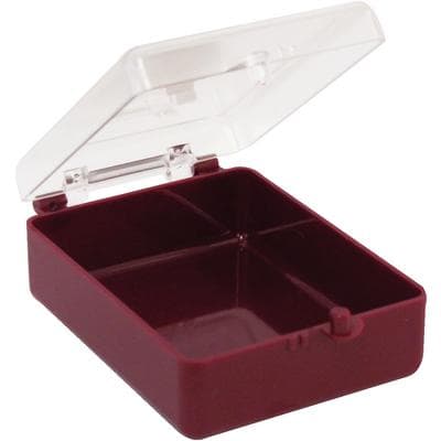 Keystone Rigid C&B Boxes, 2" (50.8 mm), Maroon/Clear, Hinged Snap-Type, 500/Box thumbnail 2