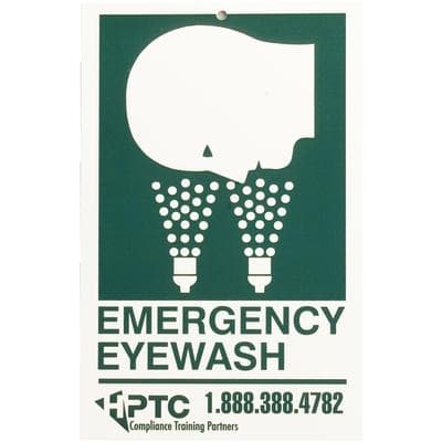 Emergency Eyewash Plastic Sign, 11" x 7", Green/White, OSHA, 1/Pkg thumbnail 5