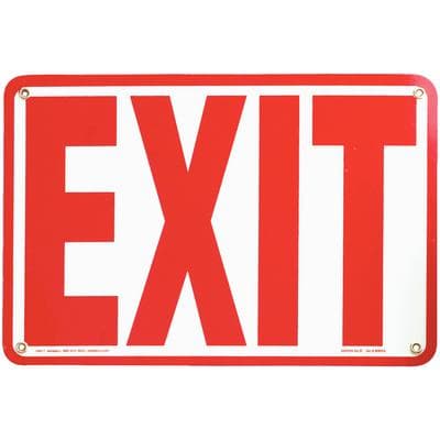 Glow in the Dark Exit Sign, 10" x 7", Red/White, OSHA & NFPA Compliant, EXS thumbnail 4