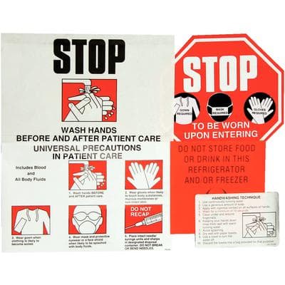 Infection Control Labels Variety Pack, Adhesive Backed, Water Resistant, 5/Pkg thumbnail 2