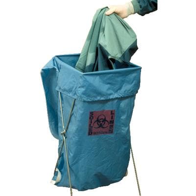Laundry Bag & Stand Combo, Biohazard, Fluid Resistant, Washable Nylon Bag with Draw Cord, 39"H x 30"W, Stand 36"H x 16"W thumbnail 5
