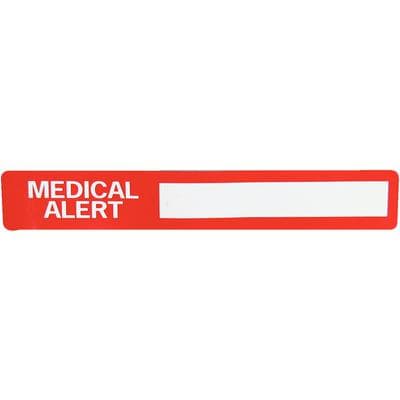 Medical Alert Labels, 1-1/2" x 7/8", Red on White, Write-On, 100/Roll thumbnail 2