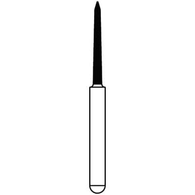 Spring FG Flame Diamond Bur, Coarse Grit, Green Ring, #878K-012C, 1.2 mm Diameter, 8.0 mm Head Length, 25/Pkg thumbnail 2