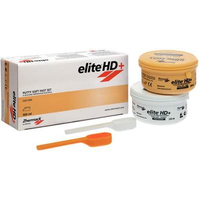 Zhermack Elite HD+ Putty Soft Addition Silicone Impression Material, Fast Set, Yellow, 250 mL Base + 250 mL Catalyst, 2/Pk, C203010 thumbnail 9