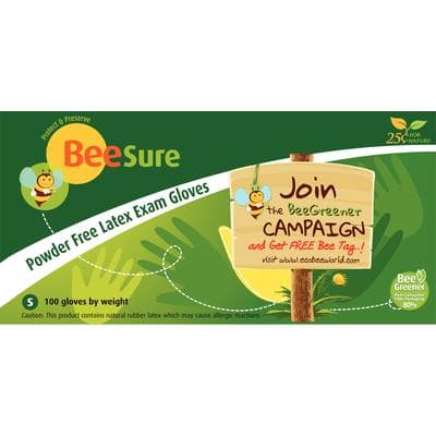 BeeSure Latex Exam Gloves, Powder-Free, Non-Sterile, Small, White, 100/Box, BE2816 thumbnail 17