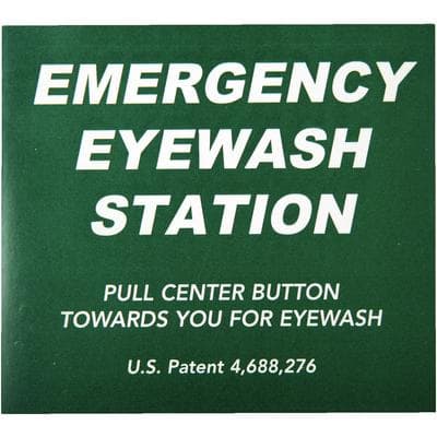 Emergency Eyewash Station Label, Adhesive Backed, Green/White, 4" x 3-1/2", 1/Pkg thumbnail 3