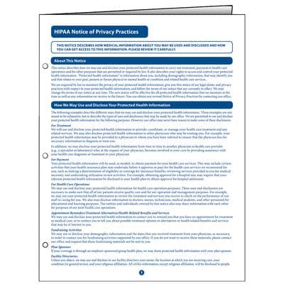 ComplyRight™ HIPAA Notice of Privacy Practices Forms, 8-1/2" x 11", 4-Page Booklet, 3-Hole Punched, 100/Pkg - ComplyRight™ HIPAA Forms, 8-1/2" W x 11" H - Notice of Privacy Practices - Image 1