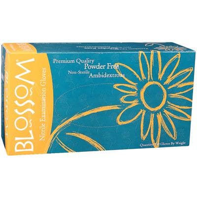 Blossom® Blue Textured Nitrile Exam Gloves, Powder Free, Latex Free, Non-Sterile, Medium, 100/Box, 4227 thumbnail 2