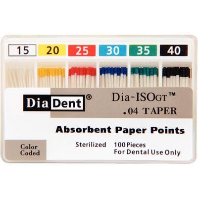 DiaDent Dia-ISO GT Absorbent Paper Points, .04 Taper, Assorted #15-40, 100/Box thumbnail 5
