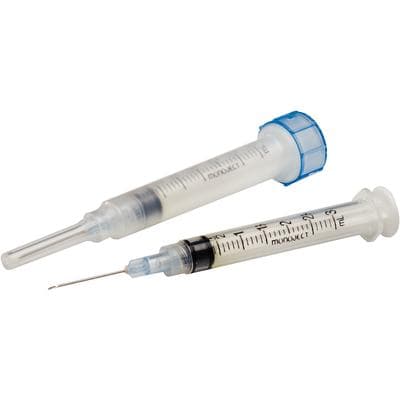 Monoject Hypodermic Syringe with Needle, 3cc/3mL, 22G x 1", Blue, Conventional, Sterile, 100/Box thumbnail 3