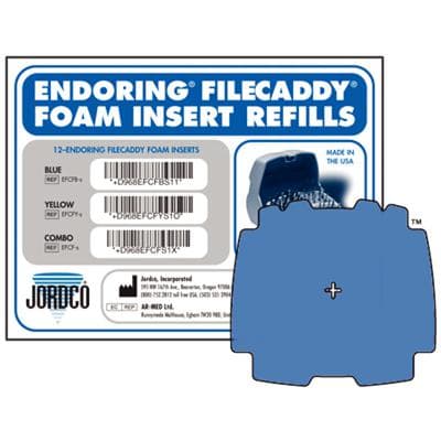 Jordco EndoRing FileCaddy Foam Inserts, Blue, 12/Pk thumbnail 4