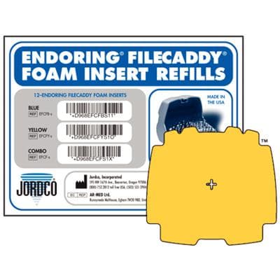 Jordco EndoRing FileCaddy Foam Inserts, Yellow, 12/Pk thumbnail 6
