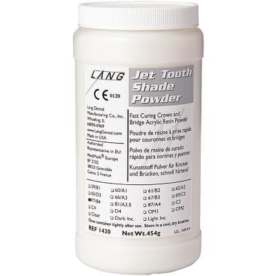 Jet Tooth Shade Self-Curing Acrylic Resin Powder, Shade B4 (77), 1 lb Bottle thumbnail 2