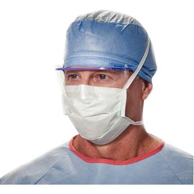 Halyard Anti-Fog Surgical Mask, Pleated Style with Ties, Green, 50/Box, 49235 thumbnail 3