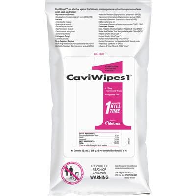 CaviWipes1™ Surface Disinfectant Towelette Wipes, 7" x 9", 45/Pkg, Flat Pack, #13-5224 - CaviWipes1™ Surface Disinfectant Towelette Wipes - 7" x 9", 45/Pkg, Flat Pack - Image 1