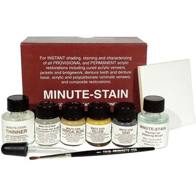 Taub Minute Stain Kit, 3 Color (Yellow, Grey, Cervical), 6cc Bottles, with Clear Glaze, Thinners, Brush & Slab thumbnail 37