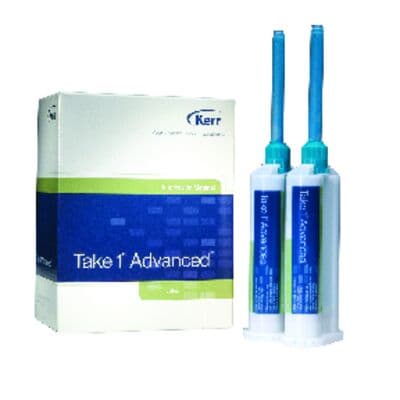 Kerr Take 1 Advanced VPS Impression Material, Medium/Monophase Body, Regular Set, Light Blue, 2 x 50 ml Cartridges with 6 Mixing Tips, Refill 33957 thumbnail 17