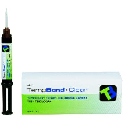 Kerr Temp-Bond Clear with Triclosan Temporary Cement, Automix Syringe, 6 g, Clear, 1 Syringe + 10 Mixing Tips, #33351 thumbnail 24