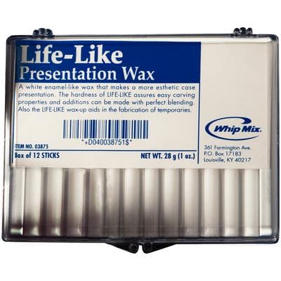 Whip Mix Life-Like Presentation Wax, White Sticks, 12/Box, 1 oz Each, #03875 thumbnail 8