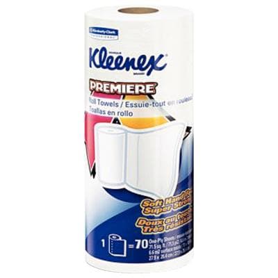 Kleenex Premiere Perforated Kitchen Roll Towels, White, 70 Sheets/Roll, 24 Rolls/Pkg - Kleenex® Premiere® Perforated Kitchen Roll Towels – 70 Sheets/Roll, 24 Rolls/Pkg - Kleenex® Premiere® Perforated Kitchen Roll Towels – 70 Sheets/Roll, 24 Rolls/Pkg - Image 1