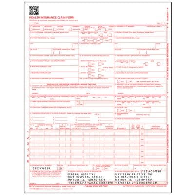 CMS-1500 (02/12) Claim Forms, Single Sheet Laser Compatible, Personalized, Nonpadded, 8.5" x 11", 500/Pkg thumbnail 2