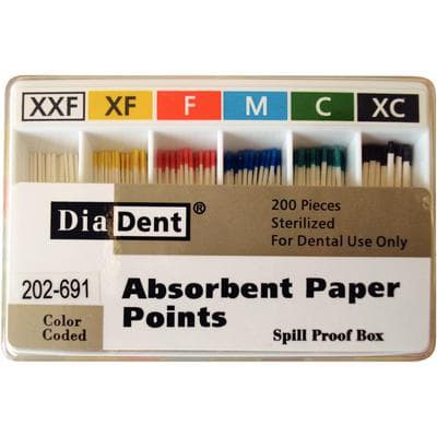 Diadent Absorbent Paper Points, Assorted XX-Fine to X-Coarse, Spill-Proof Sliding Box, 200/Box thumbnail 5