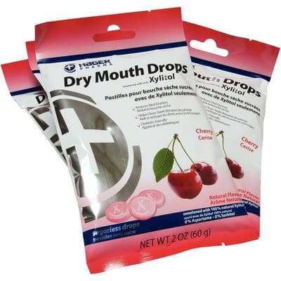 Miradent Xylitol Dry Mouth Drops, Cherry Flavor, Display Box with 12 Packs (26 pieces/pack), 630186 thumbnail 6