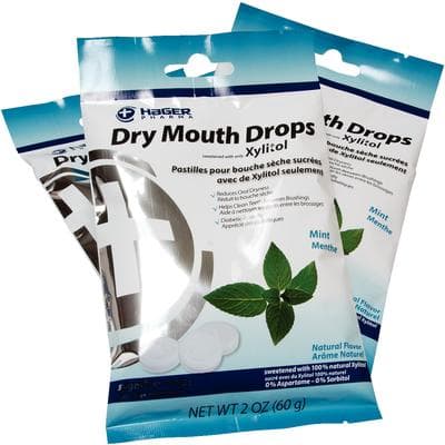 Miradent Xylitol Dry Mouth Drops, Mint, 26 Drops per Pouch, Display Box of 12 Pouches, 630187 thumbnail 6