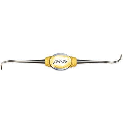 PDT J34-35 Jacquette Miniature Straight Sickle Scaler, Double-Ended, Yellow Resin Handle, R125 thumbnail 10