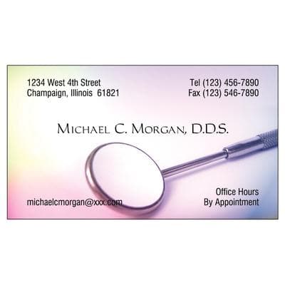 Business Cards, Personalized, Full-Color Designs, 3-1/2" x 2", 500/Pkg - Business Cards, Personalized, Full-Color Designs, 3-1/2"  x 2", 500/Pkg - Mouth Mirror - Image 1