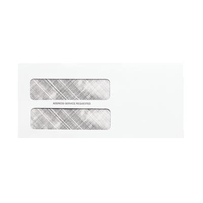 Patterson Office Supplies Double Window Envelopes, 8-7/8" W x 4" H, Gummed-Flap, Security-Lined, White, 500/Pkg - Double Window Envelopes - 8-7/8 W x 4 H, Gummed-Flap,  Eaglesoft Compatible - Image 1